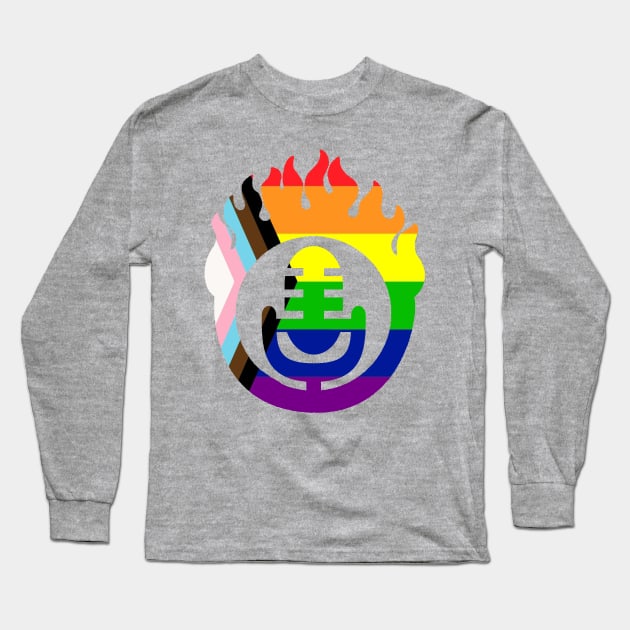 Flaming Microphone - Pride Month Long Sleeve T-Shirt by MadMaxMinute